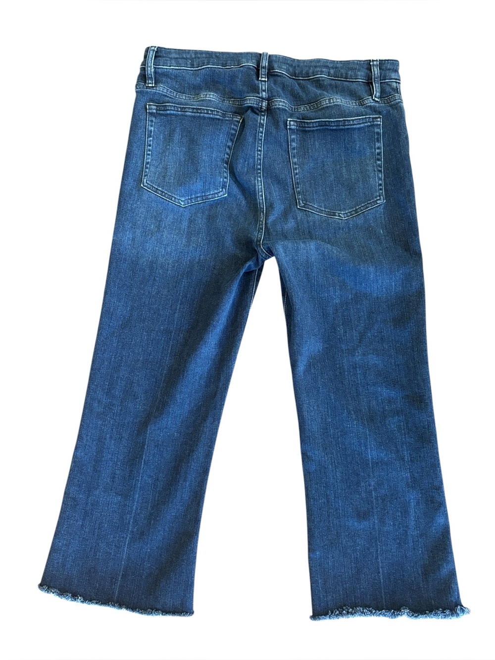 Frame‎ Le Crop Mini Bootcut High Waist Raw Hem Blue Jean Size 31 - Picture 2 of 6